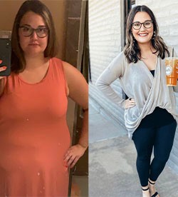 Kaitlin's weight loss transformation